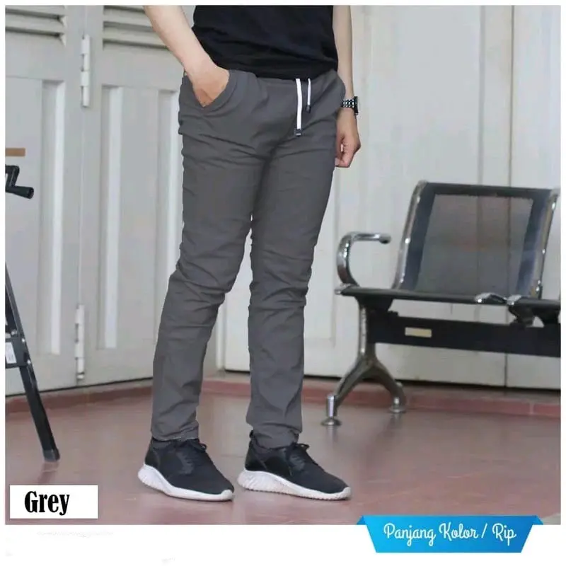 PROMO 50 RIBU DAPAT 2 PCS CELANA PANJANG CHINO CASUAL STREET PINGGANG KARET Stretch Pria 6