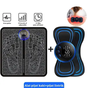 Elektrik Pijat EMS Mini Massager EMS FOOT MASSAGE  Alat Mikro Panas Sensu Therapy Pads Elektrik Pijat Pegal Nyeri Terapi Punggung alat  pijat
