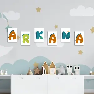 Hiasan Dinding Dekorasi Kamar Huruf Alfabet Wall Decor Aesthetic | Hiasan Dinding Edukatif Kamar anak