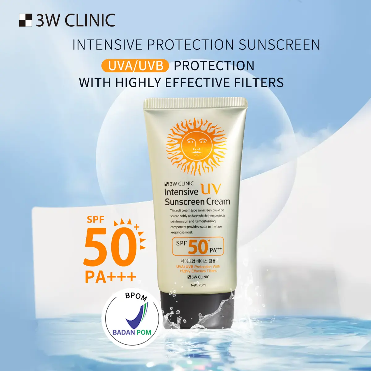 3W CLINIC UV SUNSCREENCREAM Sunblock Cream Sunscreen Sun Cream Sun Block Facial Wajah