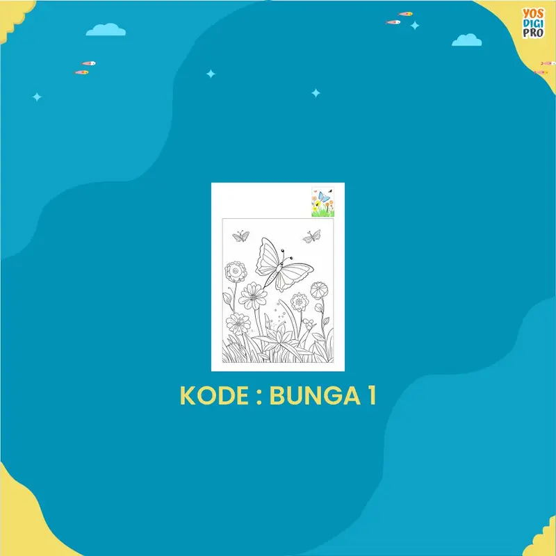 KERTAS MEWARNAI GAMBAR BUNGA / GAMBAR MEWARNAI COLORING UNTUK ANAK 3