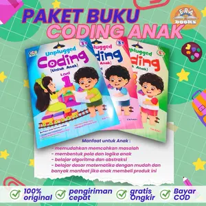 Buku Coding Anak PAUD TK Usia 3+ Paket Belajar Coding Dasar Tanpa Gadget (Isi 3 buku coding)