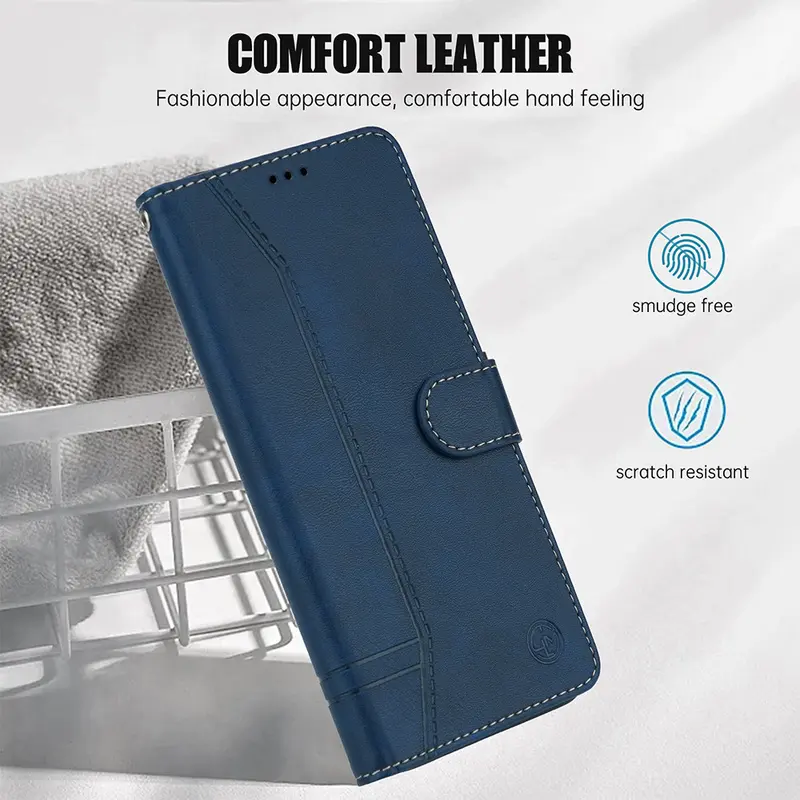 Casing Sharp Aquos V6 / V6 Plus Flip PU Dompet Keranjang Slot Siaga Menutupi Kasus Ponsel 4