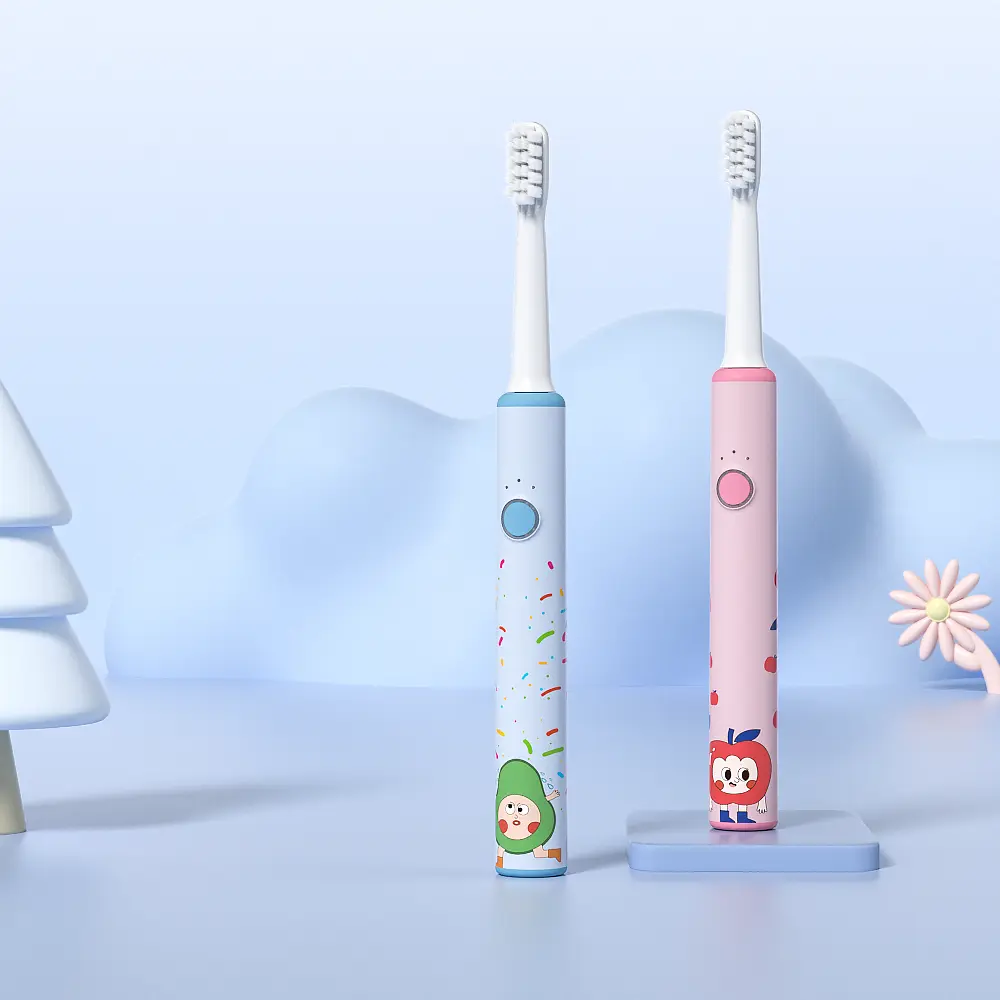 JTF Sonic Electric Toothbrush for Children - Rechargeable Electric Toothbrushes with 4 Brush Heads, 3 Hours Charge for 90 Days braces  electric