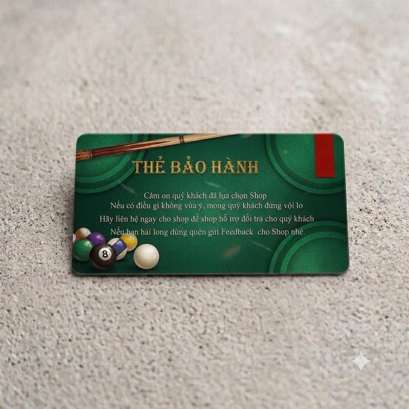 Thẻ Bảo Hành Billiards sang trọng - ngành bi a
