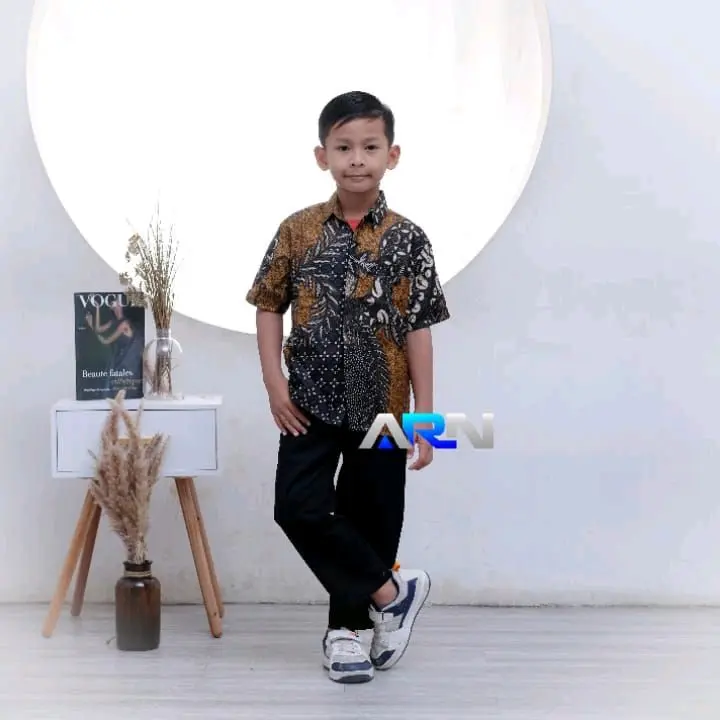 Kemeja Batik Anak Laki Laki Umur 1-12 Tahun Batik Anak Laki Laki Lengan Pendek Modern 6