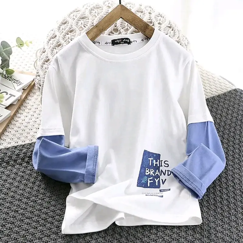 Kaos Anak Lengan Panjang Model Double Lengan Fashion Korean Style 1