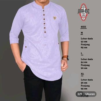Product Review of Baju Koko Kurta Pria Motif Embos Terbaru Original Anwa Terlaris Atasan Dewasa Hitam Cream Kuning Maroon Navy Muslim Nyaman Putih Lembut  Variasi Panjang Pendek Tebal Katun Kombinasi Kerah Oblong from A**o 0
