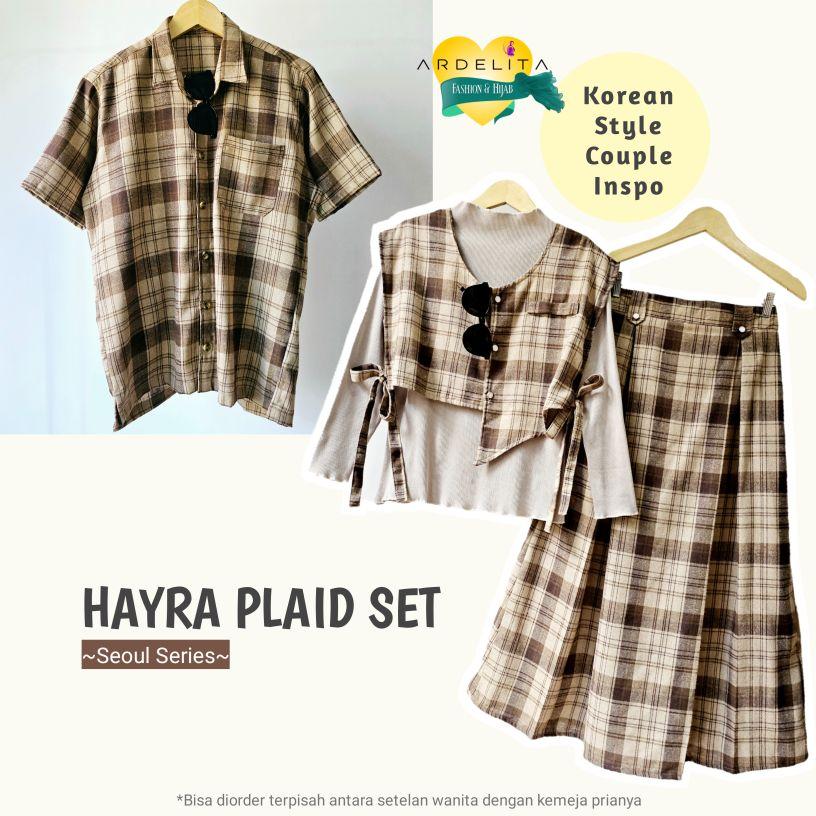 ARDELITA - Hayra Plaid Set 3in1 Korean Style OOTD Inspo - Outfit Ala Korea Untuk Couple Pasangan Pria - Setelan Pakaian Wanita Remaja Dewasa Kekinian Terbaru Trendy - One Set Rok Vest Asymetric Keren