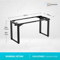Gambar Dual Kaki Meja Naik Turun Hidrolik Kokoh Kuat Stabil OXIHOM FL40 - 140x70 Hitam Hitam dari Abditama Living Kota Depok 3 Tokopedia