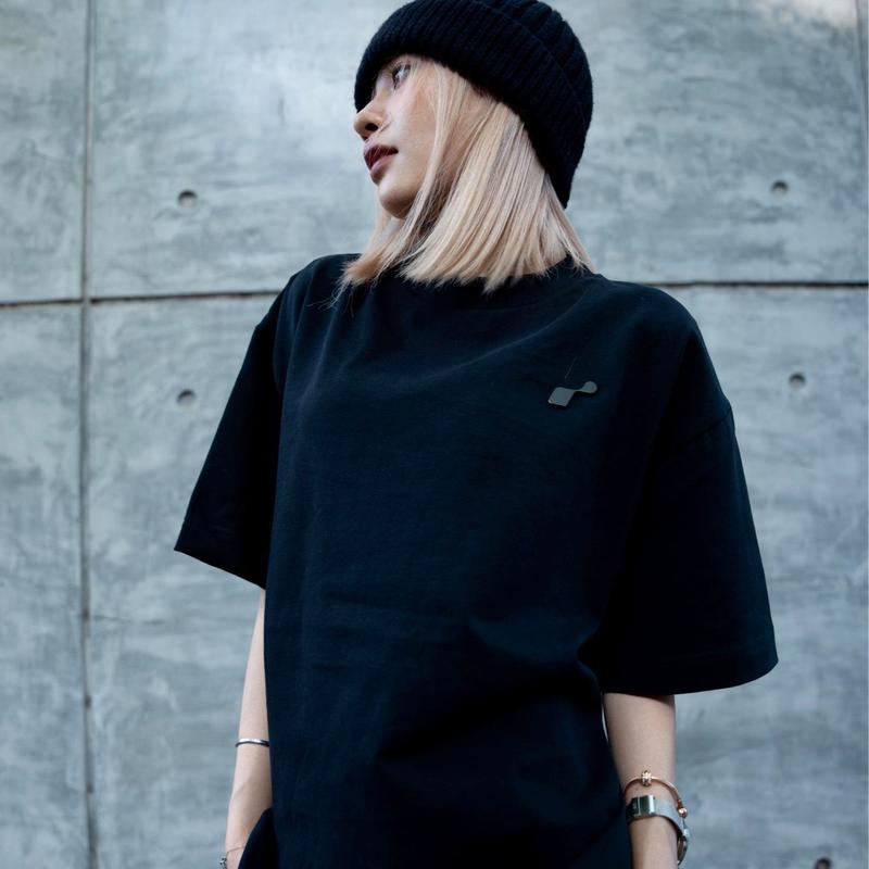 ROSS STUDIO - Áo Thun Basic Đen Cotton 280gsm Logo Kim Loại - R IC BLACK 5