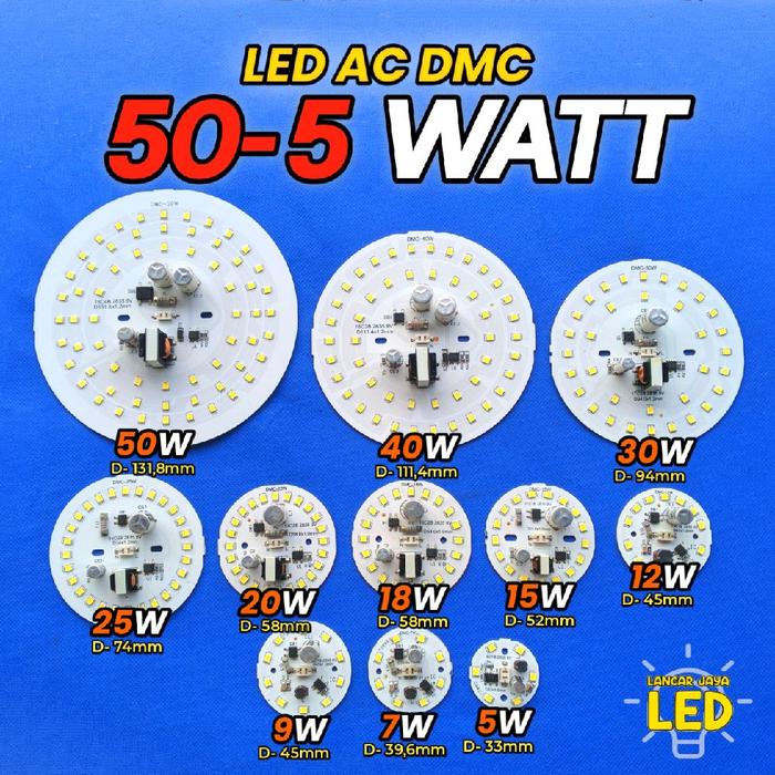 Jual PCB LED AC ( DMC ) LENGKAP 5-50WATT ~Lancar Barokah Led~ - 9 watt ...
