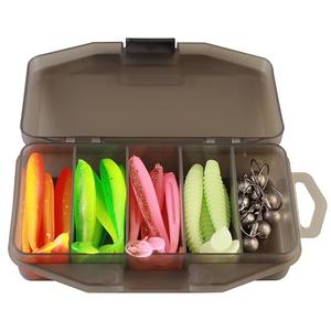 อุปกรณ์ตกปลา ปลาเดิน 1 กล่อง 24 ชิ้น 7 ซม. และ 2 กรัม เหยื่ออ่อน T หาง และ 8 ชิ้น 3.5 ซม. และ 5 กรัม ตะขอเกี่ยวหัวจิ๊ก