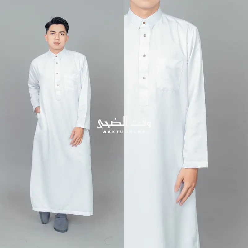 WAKTU DHUHA - Jubah Arab Kerah Kemeja Lengan Panjang Premium Bahan Super Adem Zayn Thobe Fashion Muslim 6