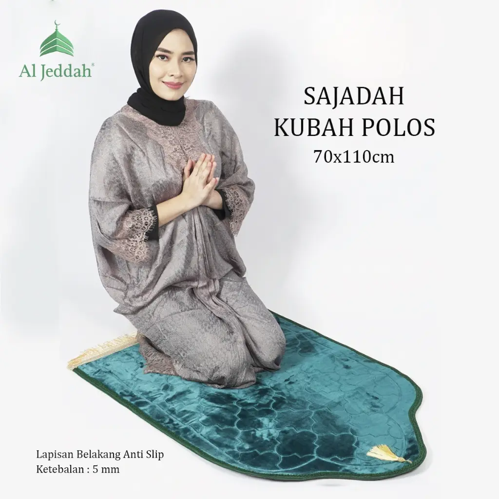 Sajadah Kubah Polos AL-JEDDAH 70x110 Sejadah Turki Busa Tebal Busa 1.8CM Sajadah Tebal Busa Anti Slip Motif Rumbai Muslim