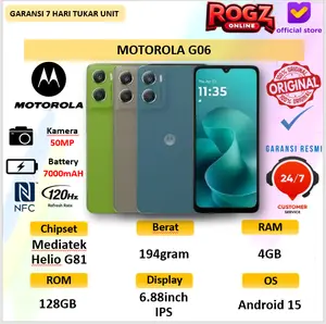 Moto G06 Power 128GB 8GB - 6.88" - 7000mAh - 50MP Pro Mode - DolbyStereo - GorillaGlass3 IP64 - WaterTouch - NFC