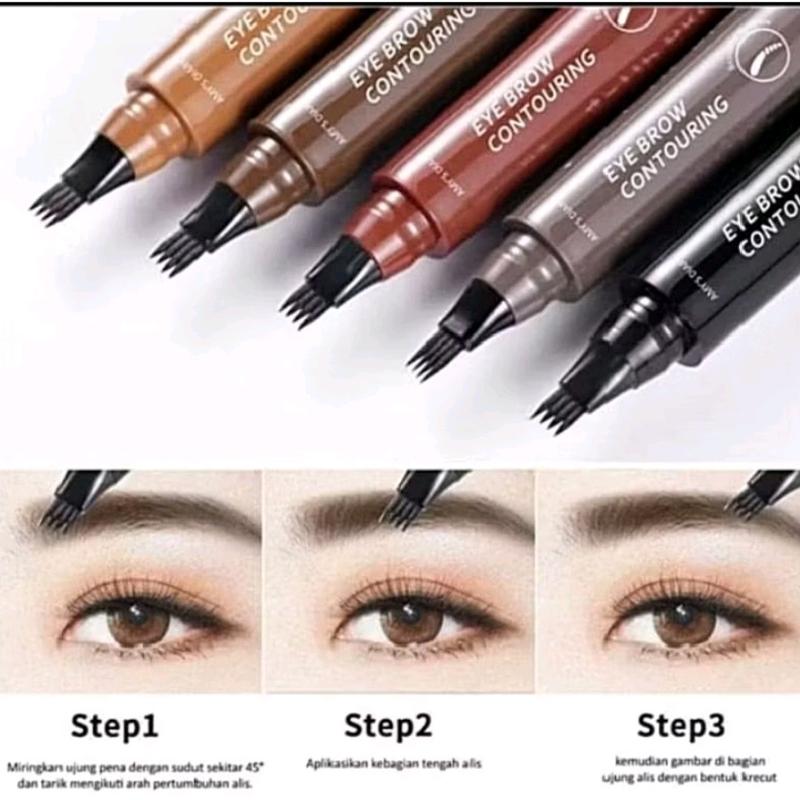 Pensil Alis Tint My 4 Tip Waterproof Long Lasting Anti Luntur Coklat Eyebrow brow pencil 2