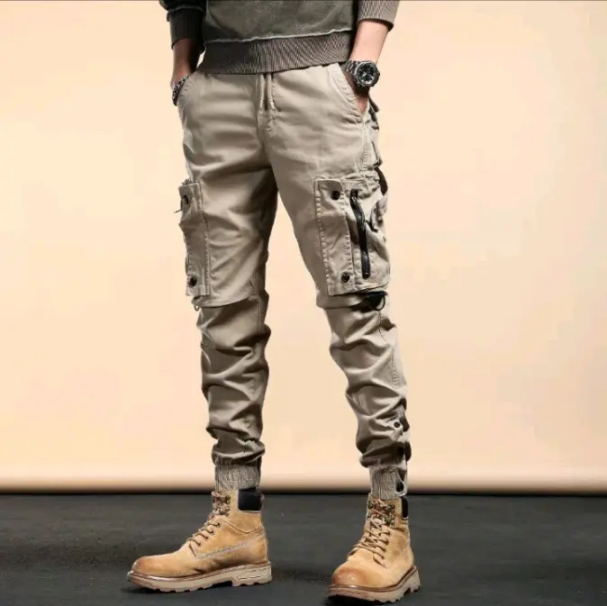 Celana Panjang Jogger Cargo Stretch Pria Wanita Slim Fit Joggerpants Outdoor Sporty 1