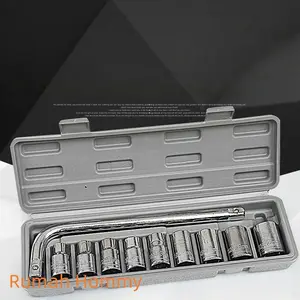 Kunci Socket Set Lengkap Wrench 10pcs Obeng Mata Socket Kombinasi Tool Box Multifungsi