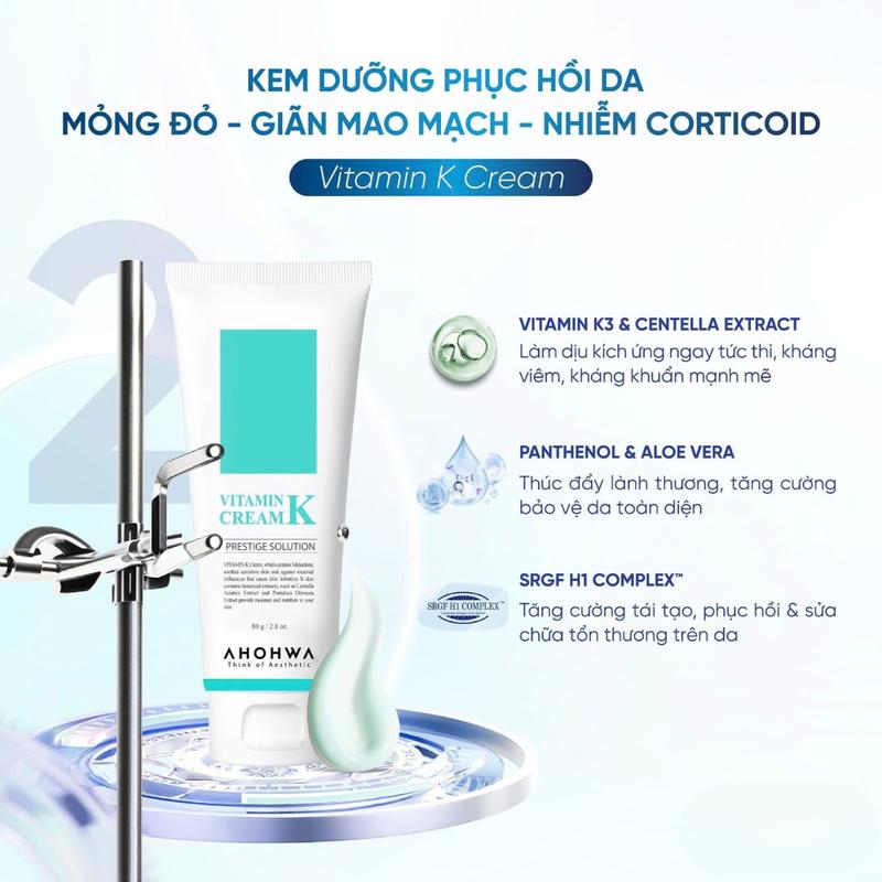  VItamin K Cream Kem Dưỡng Da Mỏng Yếu Dãn Mao Mạch 