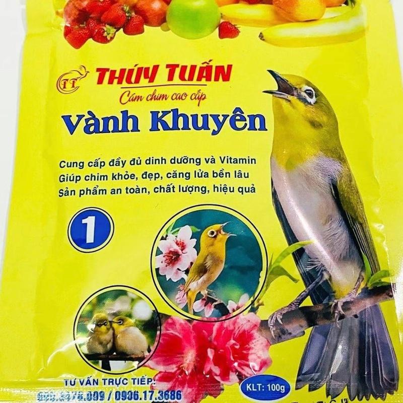 Cám Thuý Tuấn khuyên số 1 cám thuý tuấn thức ăn cho chim vành khuyên gói 100g 1 Gói