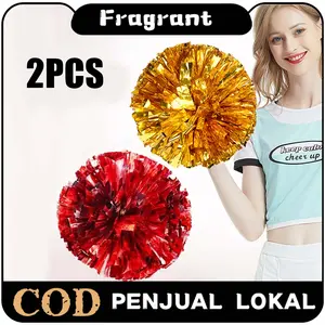 Pom Pom Tari 2buah Umbul Umbul Nari Bunga Cheerleader Tebal Pompom Pemandu Sorak Rumbai Pom Pom Cheerleader