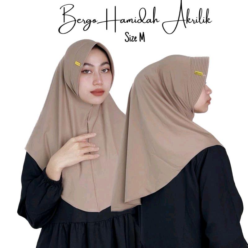 30ribu dapat 3pcs hijab bergo hamidah akrilik size M pet nyaman hijab instan jersey hyget premium 0
