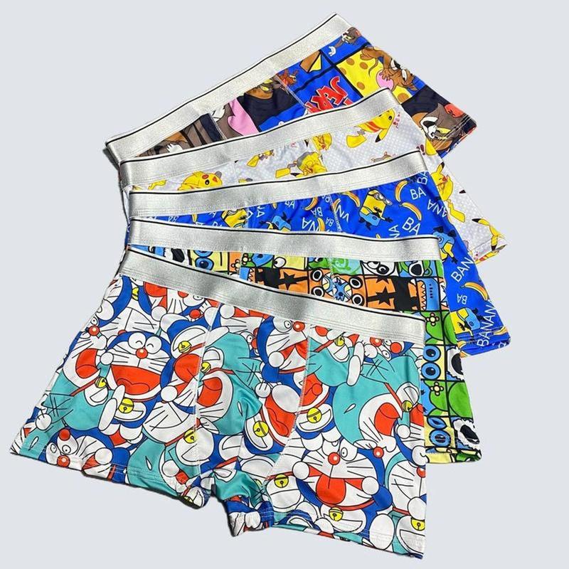   Combo 3-4-5  quần sịp nam Boxer Doremon Picachu Tom Minion sịp đùi chất thun lạnh co giãn 4 chiều thoải mái thoáng mát 