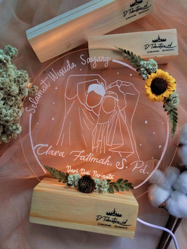 Akrilik custom lettering bulat, untuk gift kado anniversary hari jadi, wisuda graduation, birthday ulang tahun, wedding pernikahan, dll Gift - TOKA 1