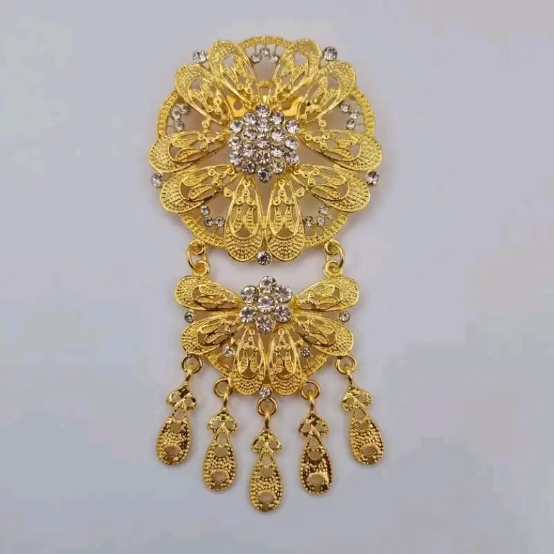 Bros KutuBaru Elegan Motif Angsa & Bunga Mata Dua Warna Gold Silver Clips 3