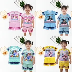 FOYA Kids - Setelan Premium Anak Perempuan Usia 1-6 tahun/Setelan Murah Anak Motif printing/Setelan Celana Pendek Motif roblox