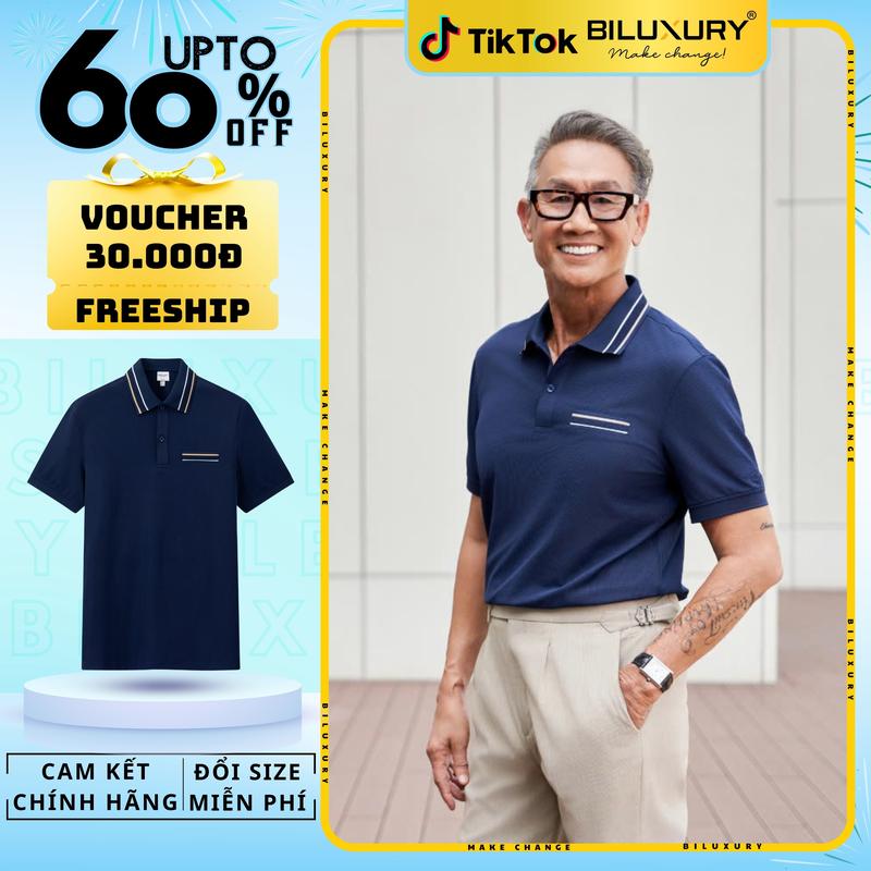[Hàng Mới 2025] Áo Polo Biluxury Cao Cấp 9APCT549TTT Thiết kế tinh tế form ôm vừa người tôn dáng trẻ trung Nam Ngắn Tay Menswear Shirt Có Cổ