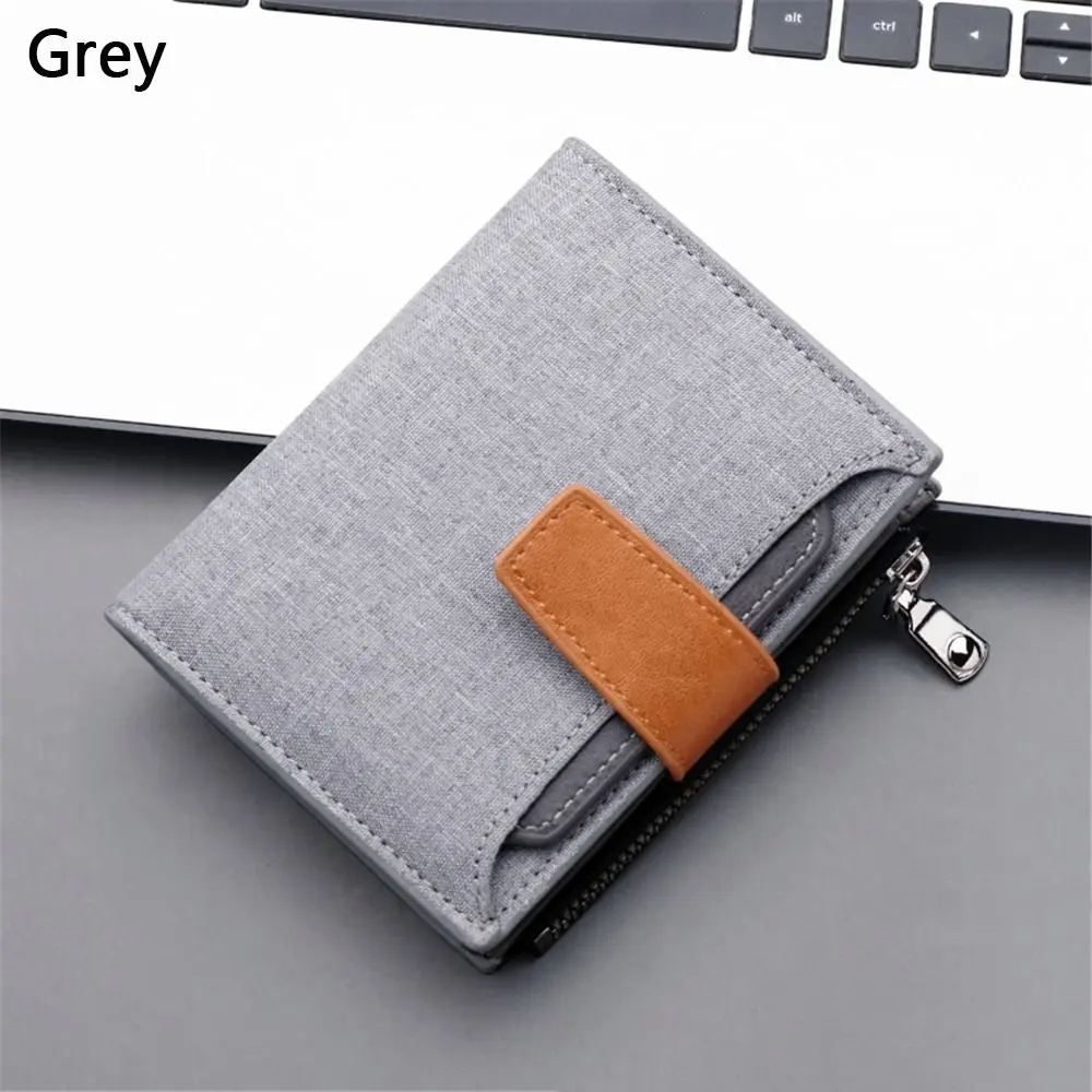 Male Case Canvas Credit Card Holder Short Purse Wallet Money Bag