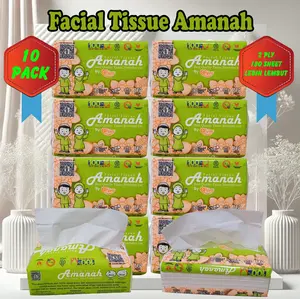Facial Tissue Amanah, 10 pack 180 sheet 2ply tisu halus dan lembut