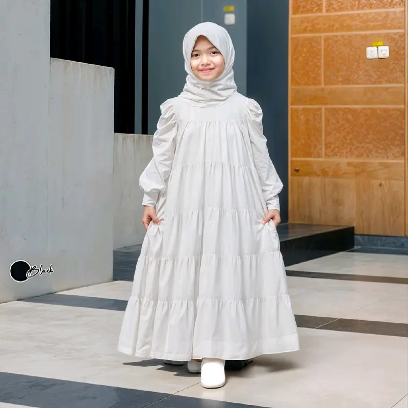 Sofia dress gamis manasik haji anak perempuan kekinian free hijab tahun 4-12 Syar' 3