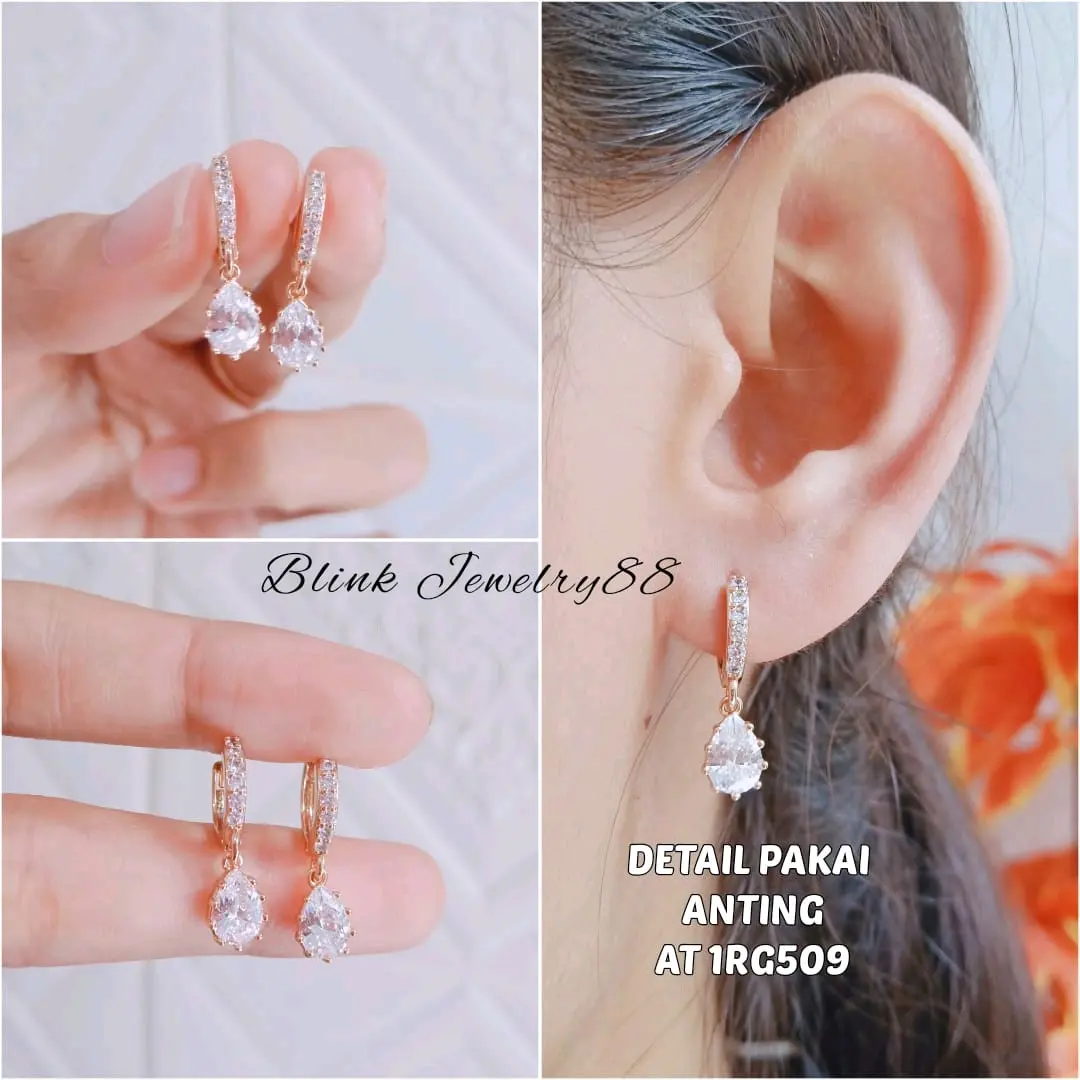 Anting Klip Titanium Permata Mauren Fashionable Earrings
