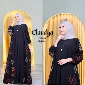 Claudya Githa Kaftan Homedress Terbaru Motif Viral Busui Bahan Rayon Super Nyaman Batik Muslim