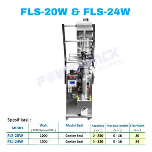 Powerpack Vertical Sachet Filling Liquid Center Seal with Mixing FSL-20W & FSL-24W Mesin Sachet Vertikal 4-side dg Pengaduk untuk Produk Cair