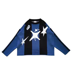 JANGO Knit Sweater Boxy Blue | Knit Jersey | Sweater Rajut Unisex Premium Knitwear Tebal