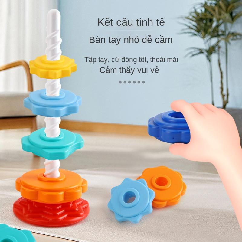 Khớp Nối Tháp Cầu Vồng, Đồ Chơi Giáo Dục Giáo Dục Sớm Cho Trẻ Sơ Sinh, Khớp Nối Hình Khối Lắp Ráp, Màu Vui Vẻ, Chơi Xếp Chồng con  vịt  đếm  số
