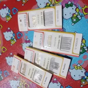 [4 set] jarum jahit tangan lubang besar ukuran besar dan kecil 1 paket