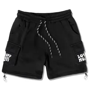 Celana Cargo Pendek Pria More Self Love Shorpant Fleece Size M -XXL