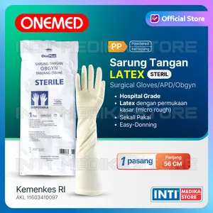 ONEMED - Sarung Tangan Latex Obgyn GYNAECOLOGI Steril Panjang 56cm