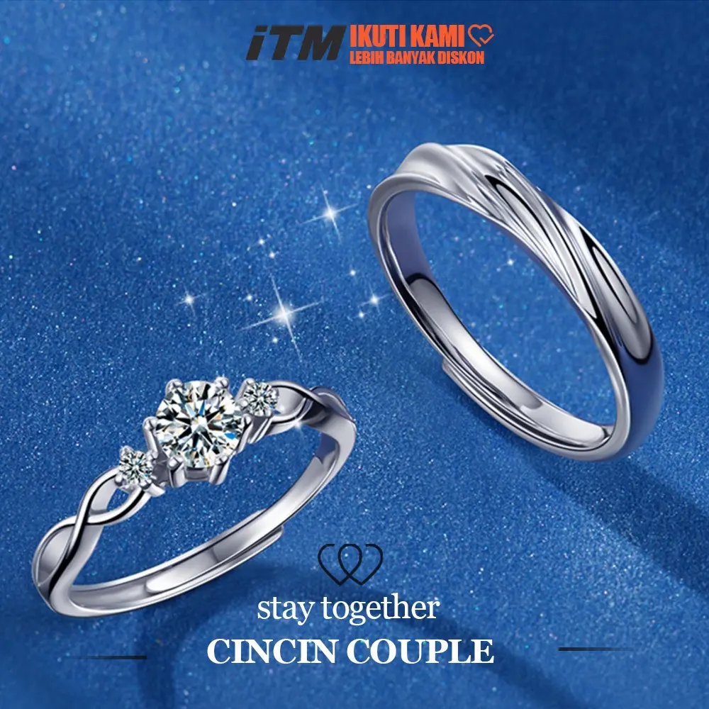 Cincin couple-stay together cincin pasangan cincin titanium