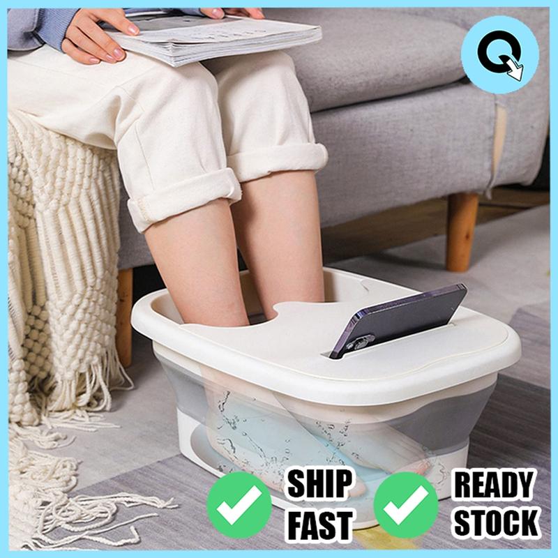 QFL Foot Bucket Foldable Foot Bath Soak Massage Bucket Spa Basin ...