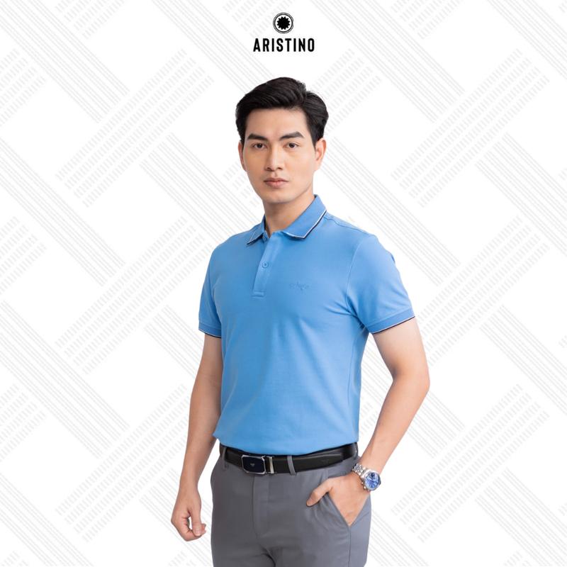 ARISTINO Áo polo nam ngắn tay phom dáng slim fit Chất Liệu Cotton Organic mềm mịn thấm hút APS037S3