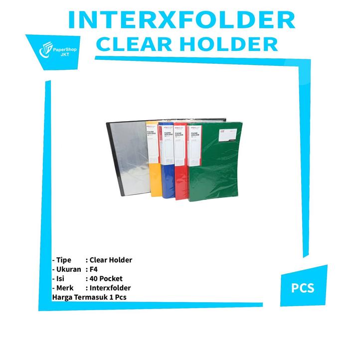 Jual INTER X FOLDER - Clear Holder 40 Pocket F4 - Pcs - Kuning ...