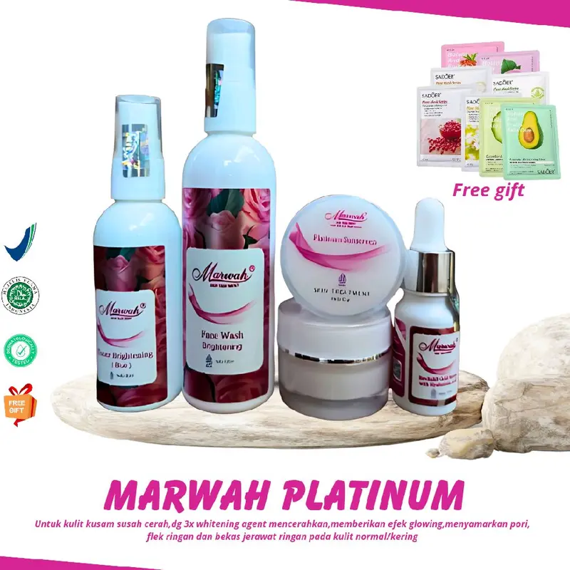 Paket Platinum Marwah skincare original buat wajah cerah glowing lembab bebas flek hitam 2