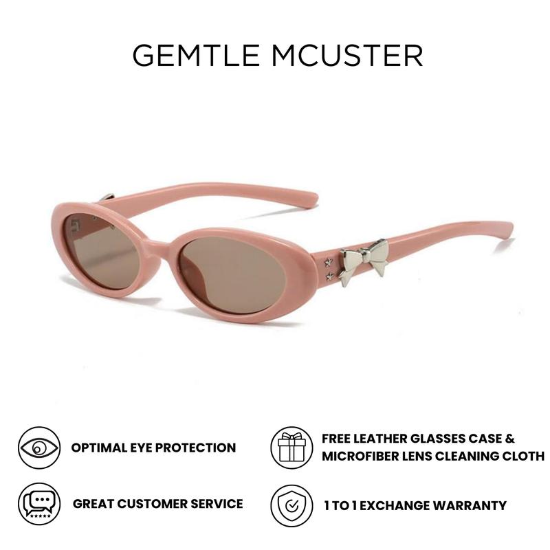 Kính Râm, Gọng Nhỏ Hình Bầu Dục, Thời Trang Phong Cách Hàn Quốc, Phong Cách Đường Phố Cao Cấp, Thiết Kế Nơ, YT7'5 20272 Women Chống Nắng