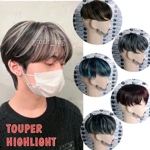 WIG TOUPER PRIA KOREA RAMBUT PENUTUP BOTAK & PENEBAL RAMBUT MODEL HIGHTLIGHT KEREN